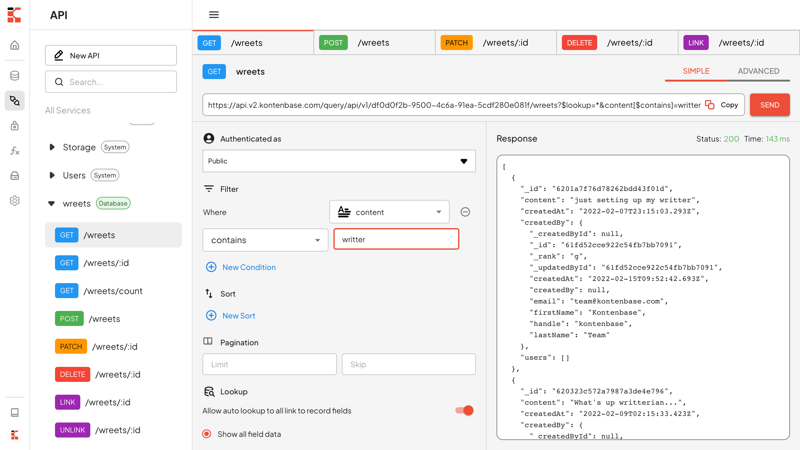 Kontenbase Dashboard (light)